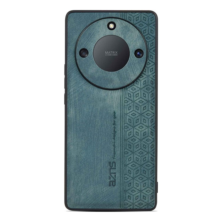 AZNS For Honor X40 5G Imprinted Pattern PU Leather Coated TPU Case Drop-proof Phone Back Cover - Green