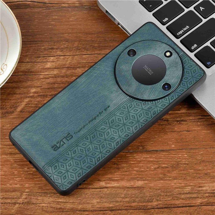 AZNS For Honor X40 5G Imprinted Pattern PU Leather Coated TPU Case Drop-proof Phone Back Cover - Green