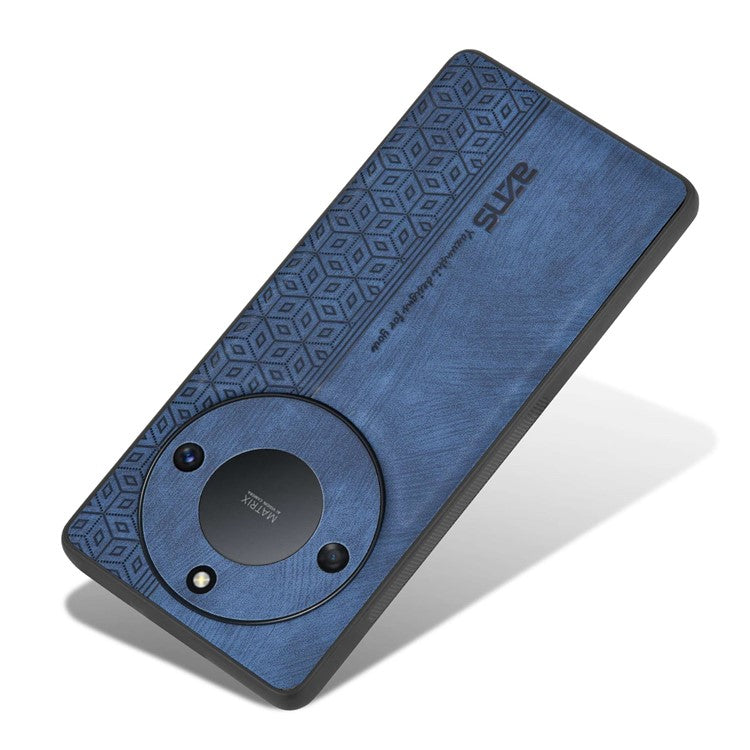 AZNS For Honor X40 5G Imprinted Pattern PU Leather Coated TPU Case Drop-proof Phone Back Cover - Blue
