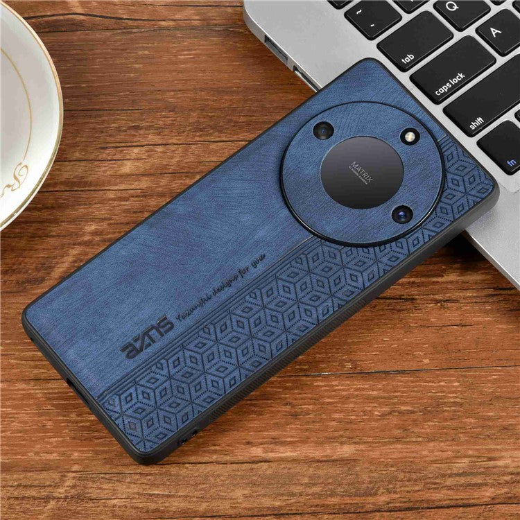 AZNS For Honor X40 5G Imprinted Pattern PU Leather Coated TPU Case Drop-proof Phone Back Cover - Blue