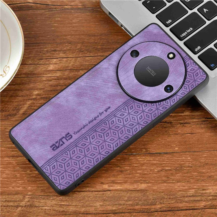 AZNS For Honor X40 5G Imprinted Pattern PU Leather Coated TPU Case Drop-proof Phone Back Cover - Purple