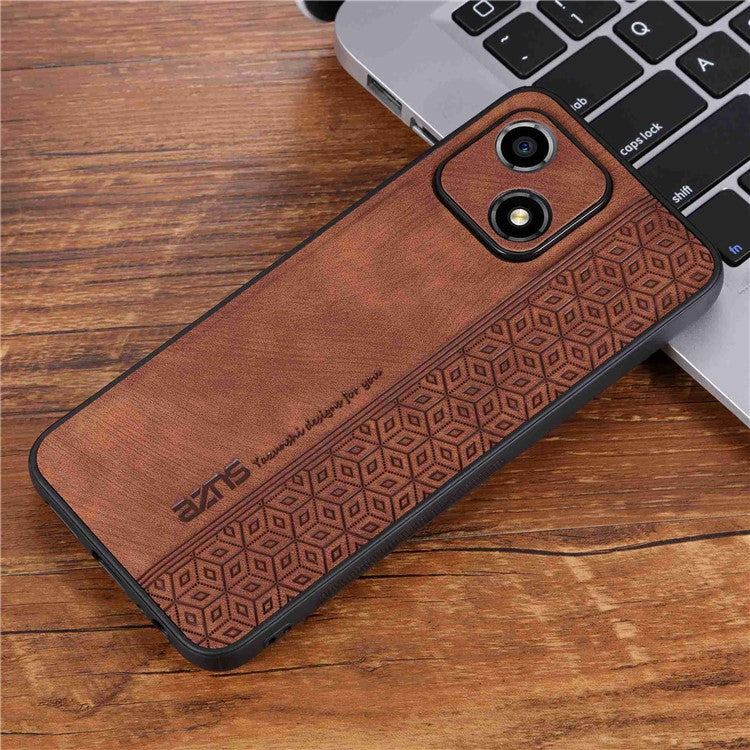 AZNS For Honor Play 30 5G Imprinted Pattern Phone Case Anti-slip Side Edge PU Leather Coated TPU Back Cover - Brown