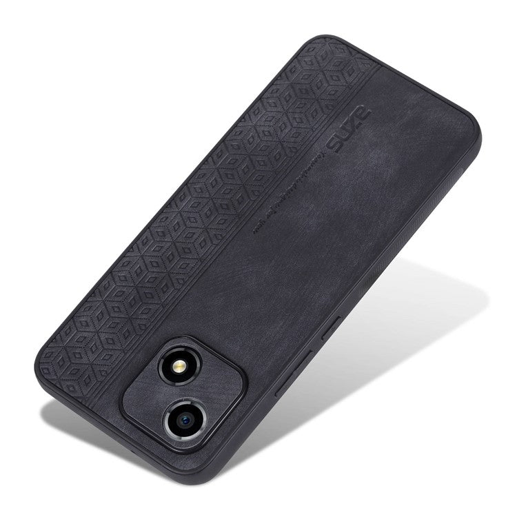 AZNS For Honor Play 30 5G Imprinted Pattern Phone Case Anti-slip Side Edge PU Leather Coated TPU Back Cover - Black