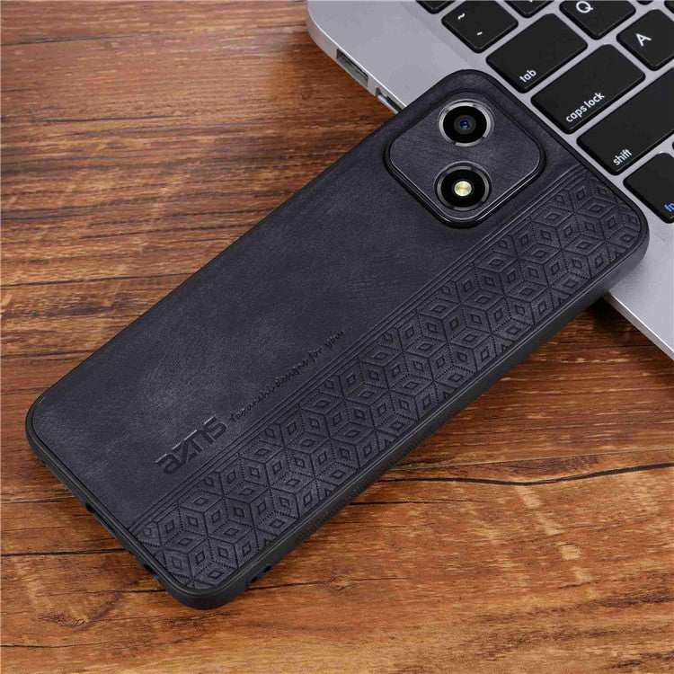 AZNS For Honor Play 30 5G Imprinted Pattern Phone Case Anti-slip Side Edge PU Leather Coated TPU Back Cover - Black