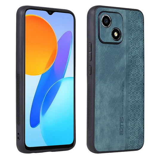 AZNS For Honor Play 30 5G Imprinted Pattern Phone Case Anti-slip Side Edge PU Leather Coated TPU Back Cover - Green