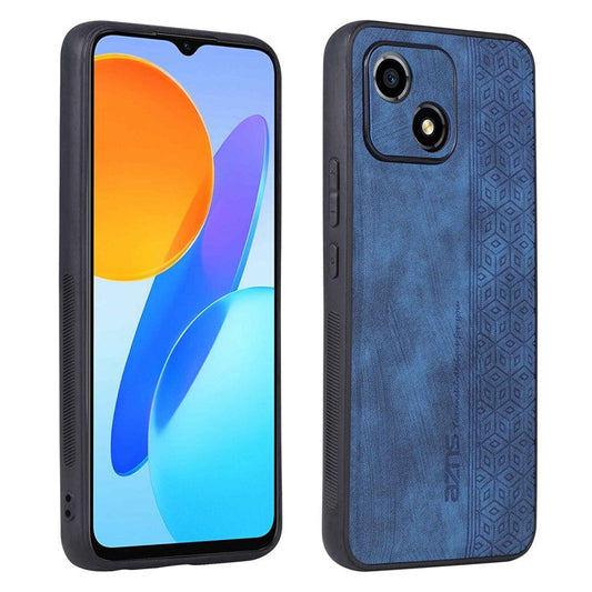 AZNS For Honor Play 30 5G Imprinted Pattern Phone Case Anti-slip Side Edge PU Leather Coated TPU Back Cover - Blue