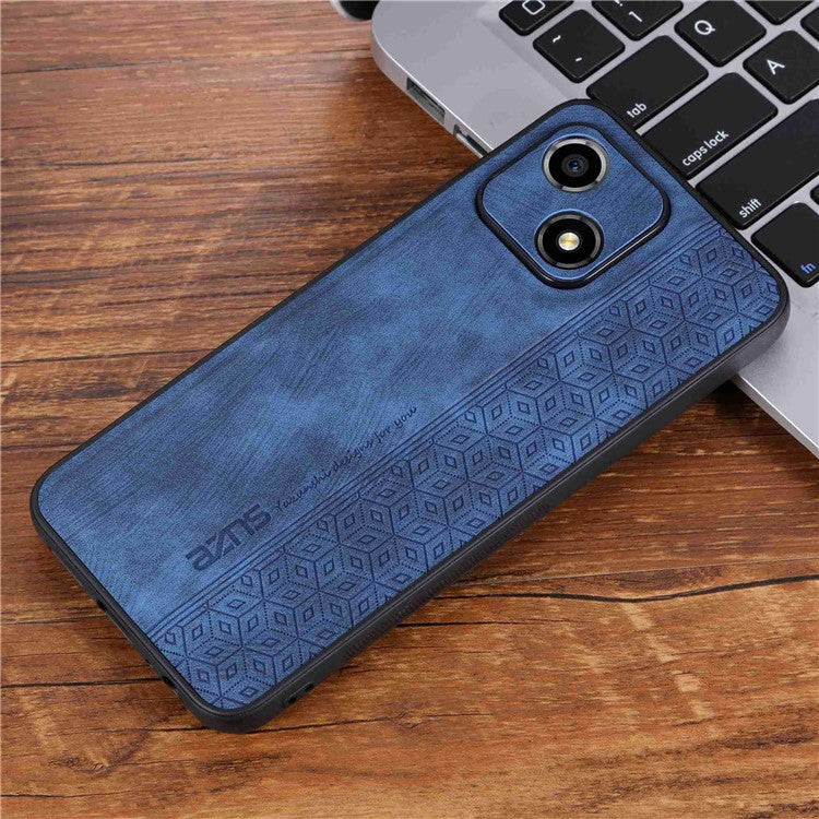 AZNS For Honor Play 30 5G Imprinted Pattern Phone Case Anti-slip Side Edge PU Leather Coated TPU Back Cover - Blue
