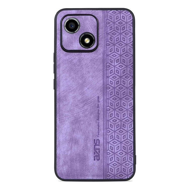 AZNS For Honor Play 30 5G Imprinted Pattern Phone Case Anti-slip Side Edge PU Leather Coated TPU Back Cover - Purple