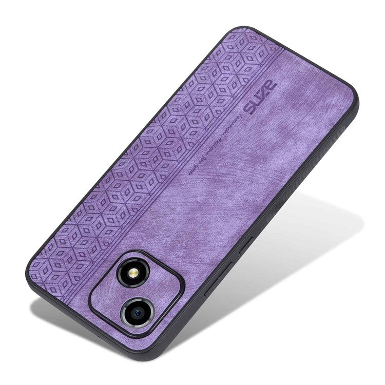 AZNS For Honor Play 30 5G Imprinted Pattern Phone Case Anti-slip Side Edge PU Leather Coated TPU Back Cover - Purple