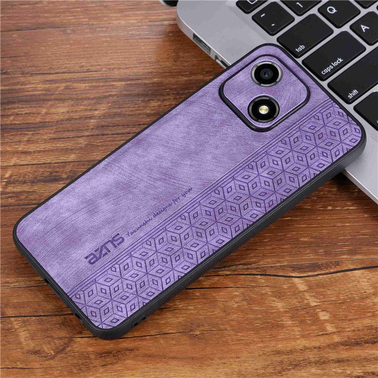 AZNS For Honor Play 30 5G Imprinted Pattern Phone Case Anti-slip Side Edge PU Leather Coated TPU Back Cover - Purple