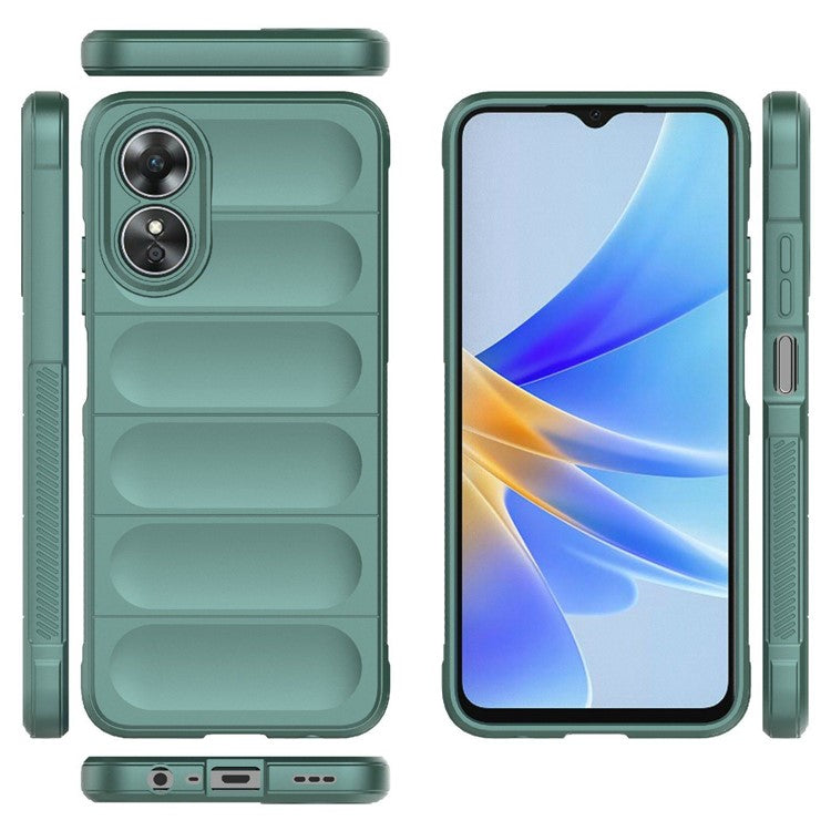 Shockproof Mobile Phone Cover for Oppo A17 4G, Drop Protection Soft TPU Protective Case - Green