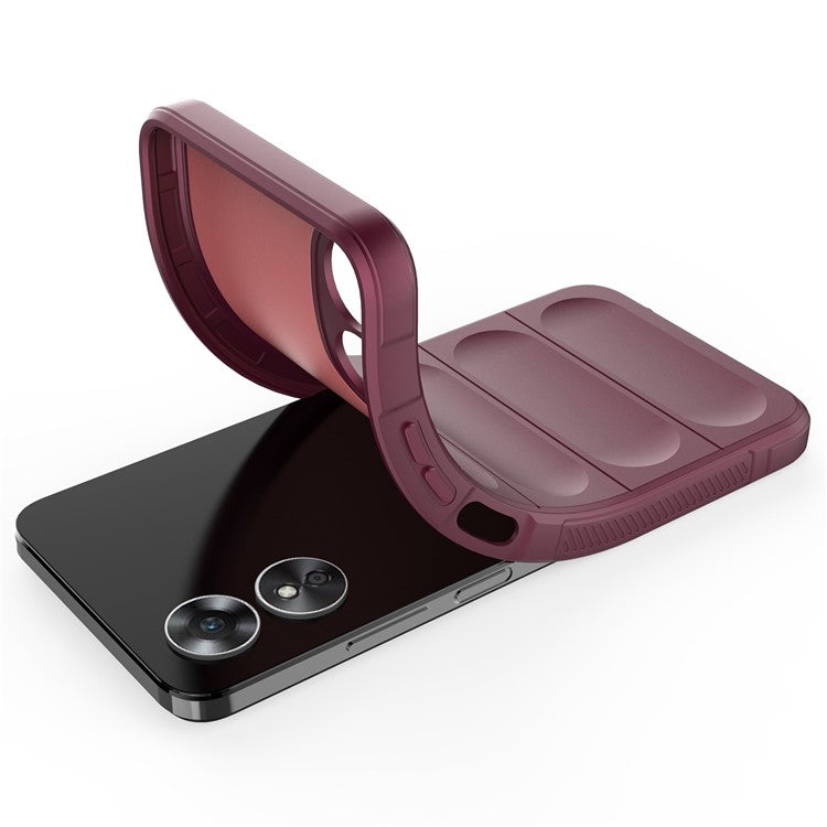 Shockproof Mobile Phone Cover for Oppo A17 4G, Drop Protection Soft TPU Protective Case - Wine Red