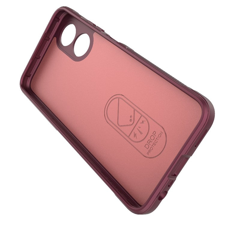 Shockproof Mobile Phone Cover for Oppo A17 4G, Drop Protection Soft TPU Protective Case - Wine Red