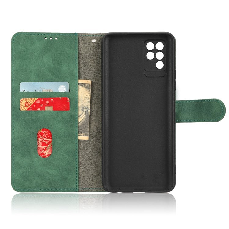 Phone Shockproof Cover for Infinix Note 10, Skin-Touch Feeling PU Leather Wallet Case with Stand Feature - Green