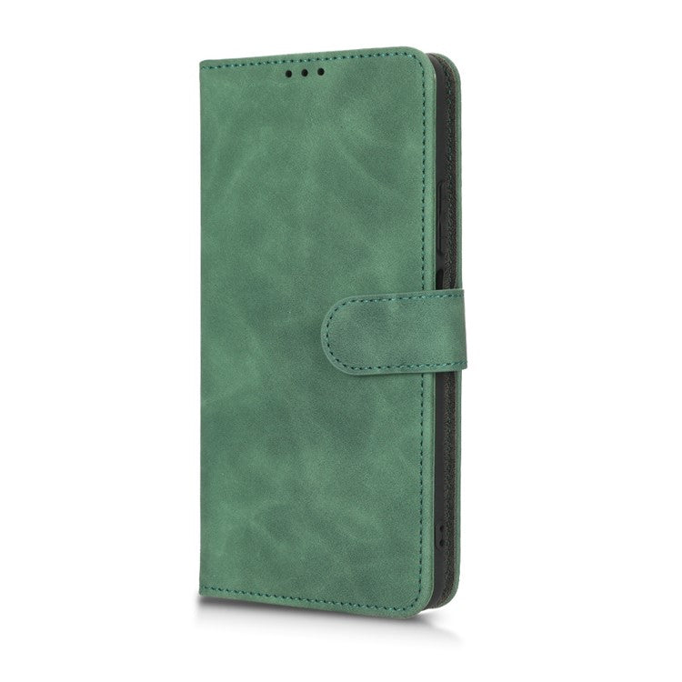 Phone Shockproof Cover for Infinix Note 10, Skin-Touch Feeling PU Leather Wallet Case with Stand Feature - Green