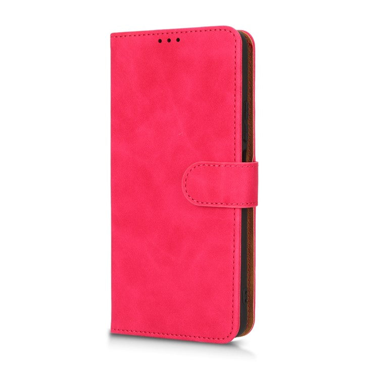 Phone Shockproof Cover for Infinix Note 10, Skin-Touch Feeling PU Leather Wallet Case with Stand Feature - Red