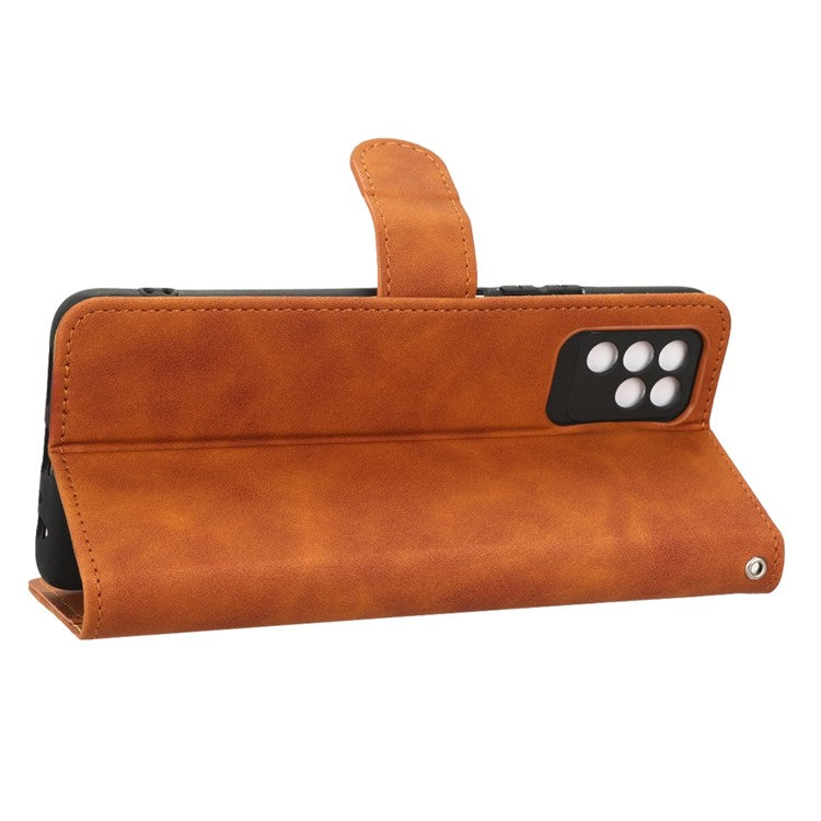 Phone Shockproof Cover for Infinix Note 10, Skin-Touch Feeling PU Leather Wallet Case with Stand Feature - Brown
