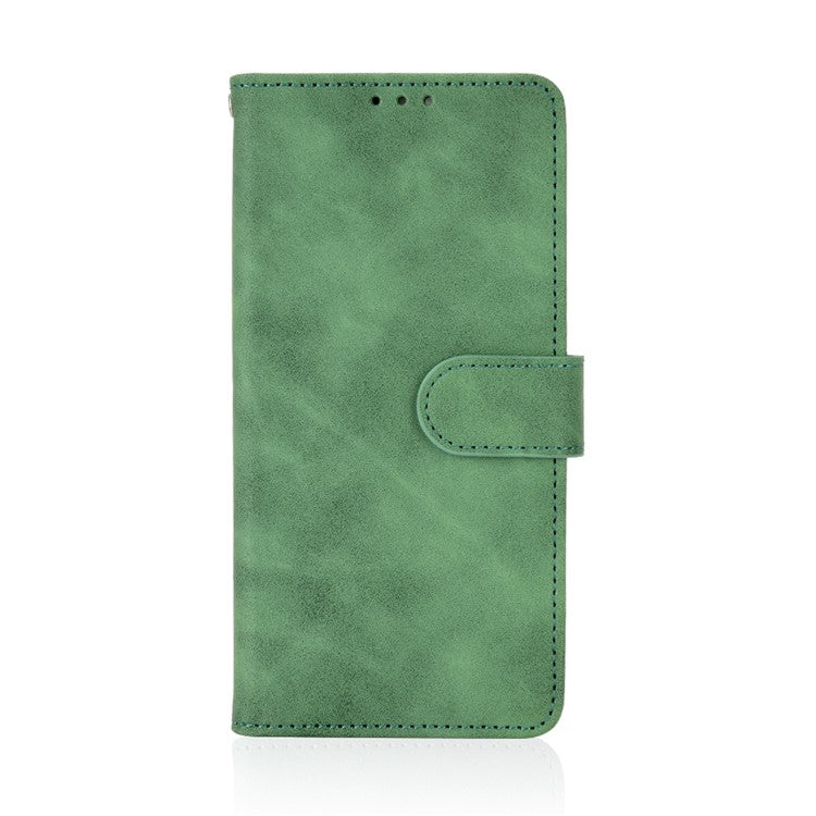 Phone Cover for Oppo A17 4G / A17k 4G , Well-protected Skin-touch Feeling PU Leather Wallet Case with Stand Feature - Green