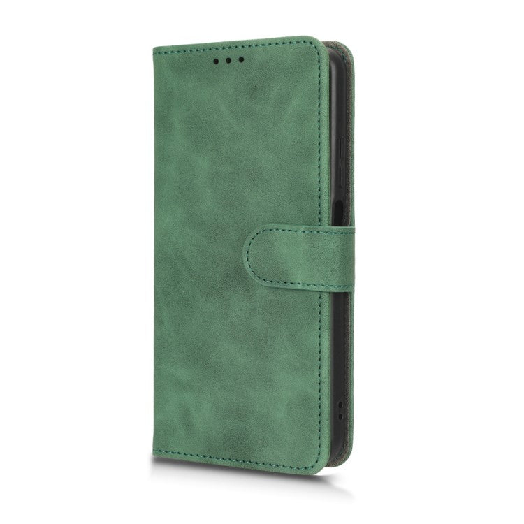 Phone Cover for Oppo A17 4G / A17k 4G , Well-protected Skin-touch Feeling PU Leather Wallet Case with Stand Feature - Green