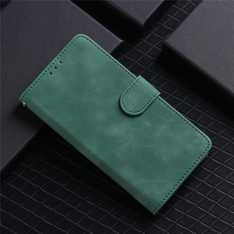 Phone Cover for Oppo A17 4G / A17k 4G , Well-protected Skin-touch Feeling PU Leather Wallet Case with Stand Feature - Green
