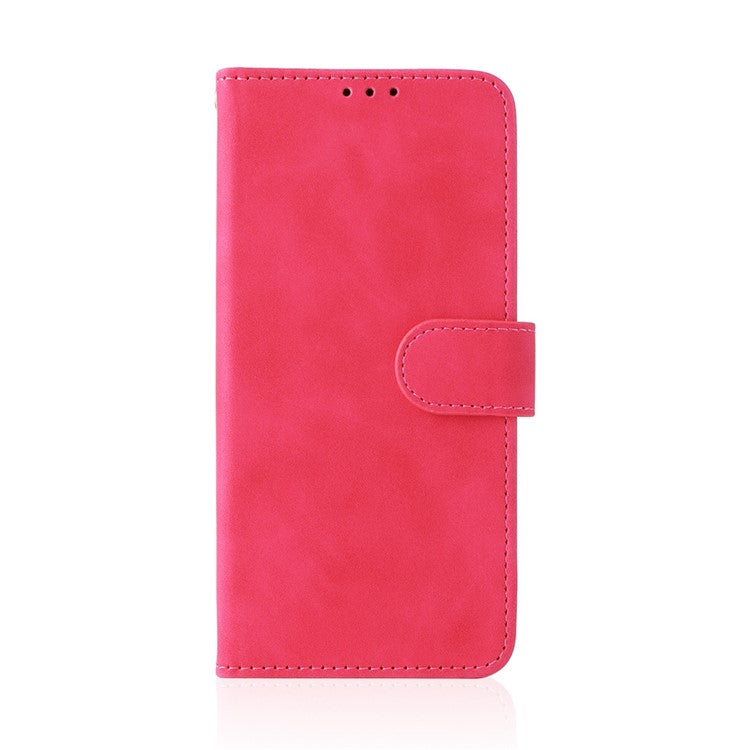 Phone Cover for Oppo A17 4G / A17k 4G , Well-protected Skin-touch Feeling PU Leather Wallet Case with Stand Feature - Red
