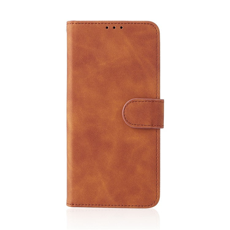 Phone Cover for Oppo A17 4G / A17k 4G , Well-protected Skin-touch Feeling PU Leather Wallet Case with Stand Feature - Brown