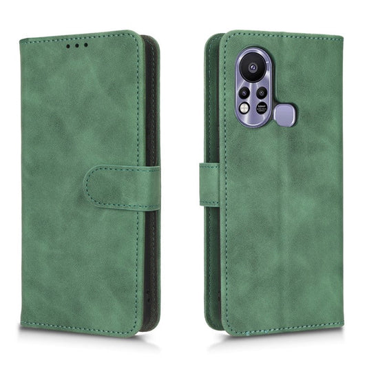 Phone Cover for Infinix Hot 11s, Magnetic Clasp Skin-Touch Feeling PU Leather Wallet Case with Stand Feature - Green