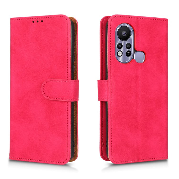 Phone Cover for Infinix Hot 11s, Magnetic Clasp Skin-Touch Feeling PU Leather Wallet Case with Stand Feature - Red