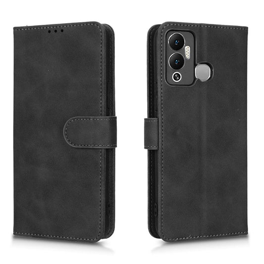 Phone Cover for Infinix Hot 12 Play 4G, Skin-Touch Feeling Book Style PU Leather Wallet Case with Stand Feature - Black