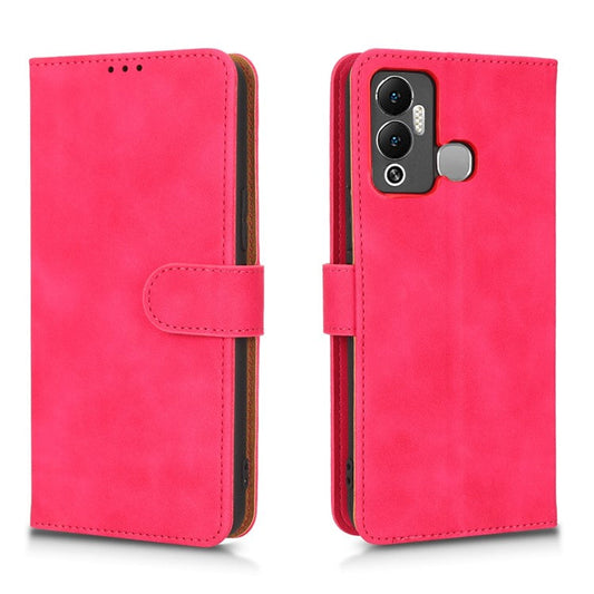 Phone Cover for Infinix Hot 12 Play 4G, Skin-Touch Feeling Book Style PU Leather Wallet Case with Stand Feature - Red
