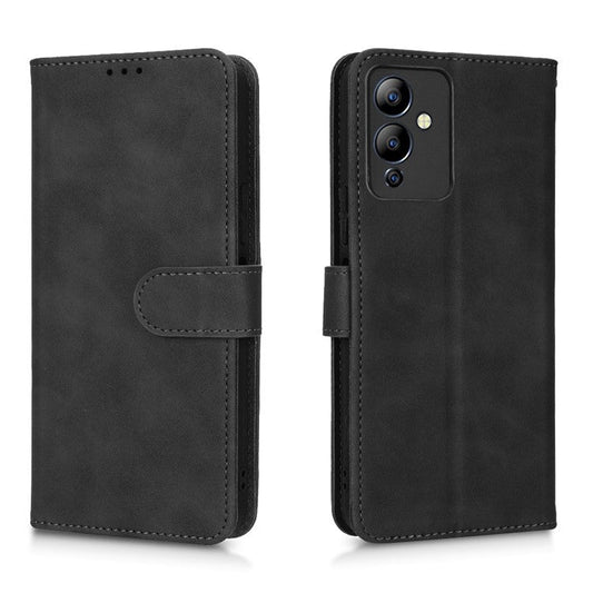 Phone Cover for Infinix Hot 12i 4G, Scratch Proof Skin-Touch Feeling PU Leather Wallet Case with Stand Feature - Black