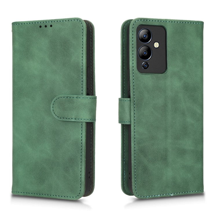 Phone Cover for Infinix Hot 12i 4G, Scratch Proof Skin-Touch Feeling PU Leather Wallet Case with Stand Feature - Green