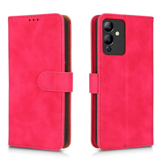 Phone Cover for Infinix Hot 12i 4G, Scratch Proof Skin-Touch Feeling PU Leather Wallet Case with Stand Feature - Red