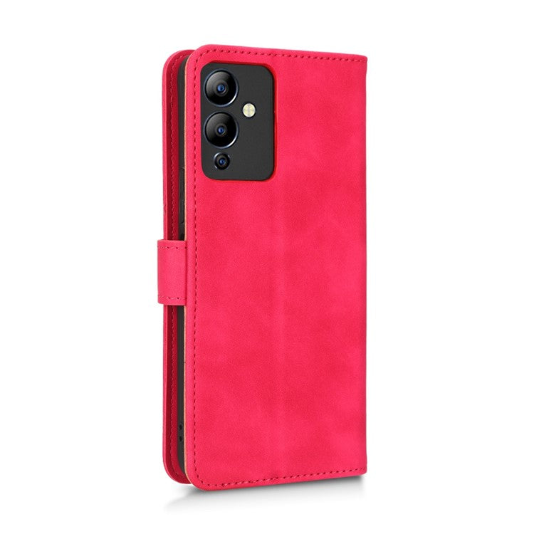 Phone Cover for Infinix Hot 12i 4G, Scratch Proof Skin-Touch Feeling PU Leather Wallet Case with Stand Feature - Red