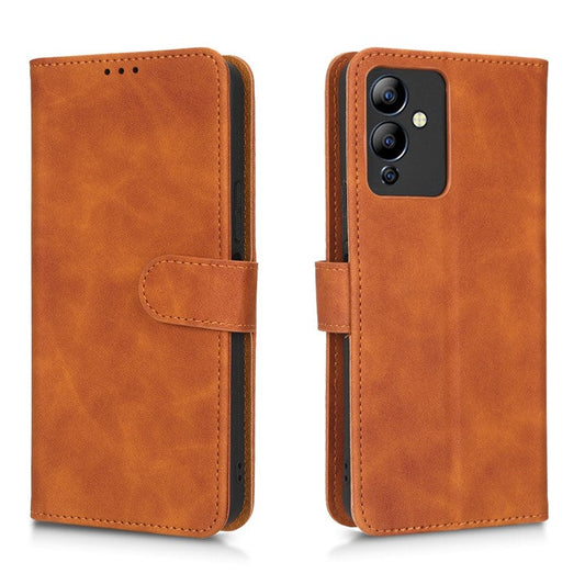 Phone Cover for Infinix Hot 12i 4G, Scratch Proof Skin-Touch Feeling PU Leather Wallet Case with Stand Feature - Brown