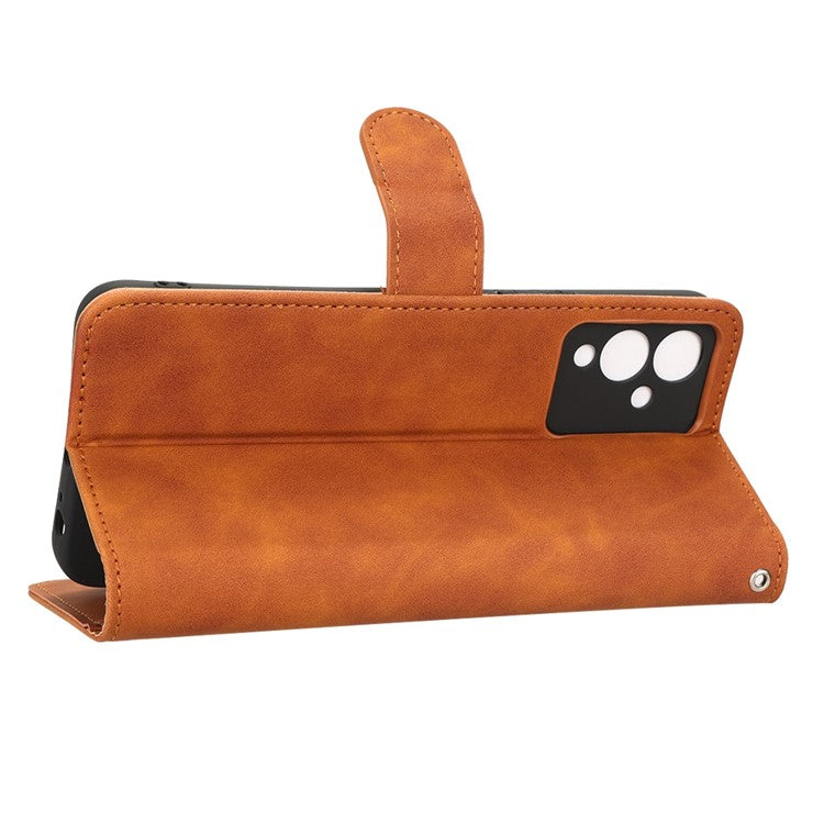 Phone Cover for Infinix Hot 12i 4G, Scratch Proof Skin-Touch Feeling PU Leather Wallet Case with Stand Feature - Brown