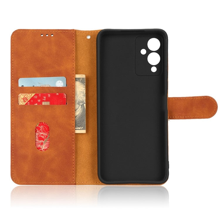 Phone Cover for Infinix Hot 12i 4G, Scratch Proof Skin-Touch Feeling PU Leather Wallet Case with Stand Feature - Brown