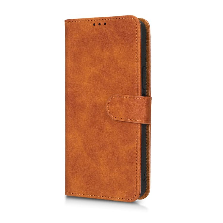 Phone Cover for Infinix Hot 12i 4G, Scratch Proof Skin-Touch Feeling PU Leather Wallet Case with Stand Feature - Brown