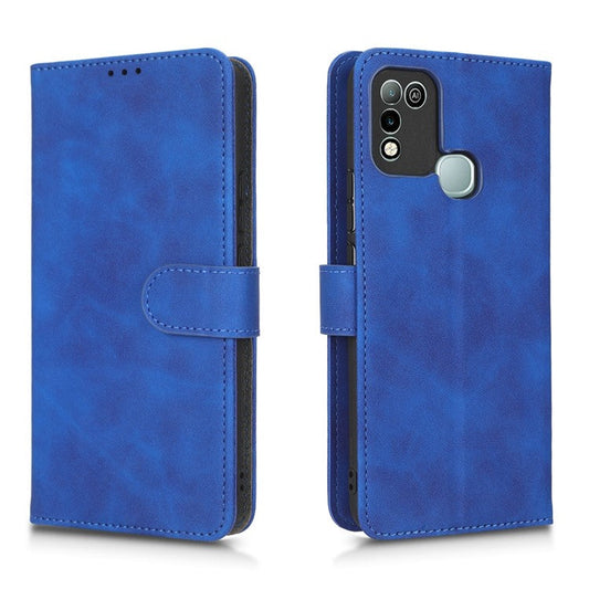 Phone Cover for Infinix Hot 10 Play, Collision Resistant Skin-Touch Feeling PU Leather Wallet Case with Stand Feature - Blue