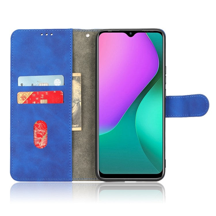Phone Cover for Infinix Hot 10 Play, Collision Resistant Skin-Touch Feeling PU Leather Wallet Case with Stand Feature - Blue