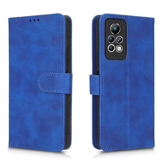 Phone Cover for Infinix Note 11 Pro, Anti-fall Skin-touch Feeling PU Leather Wallet Case with Stand Feature - Blue
