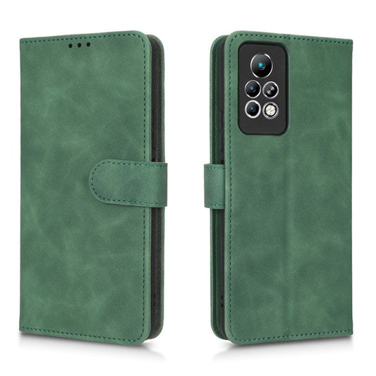 Phone Cover for Infinix Note 11 Pro, Anti-fall Skin-touch Feeling PU Leather Wallet Case with Stand Feature - Green
