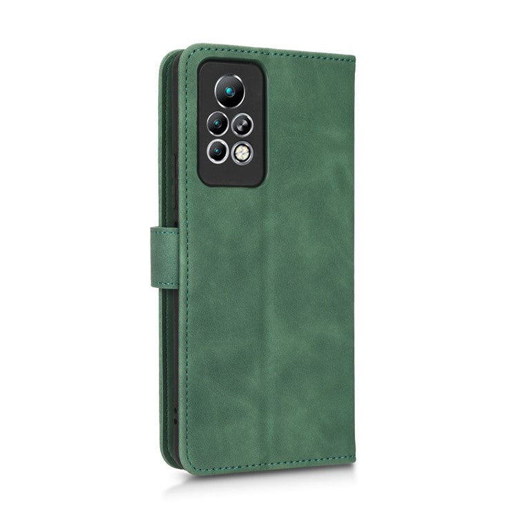 Phone Cover for Infinix Note 11 Pro, Anti-fall Skin-touch Feeling PU Leather Wallet Case with Stand Feature - Green