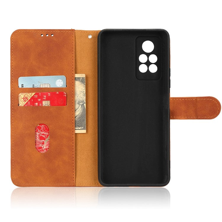 Phone Cover for Infinix Note 11 Pro, Anti-fall Skin-touch Feeling PU Leather Wallet Case with Stand Feature - Brown