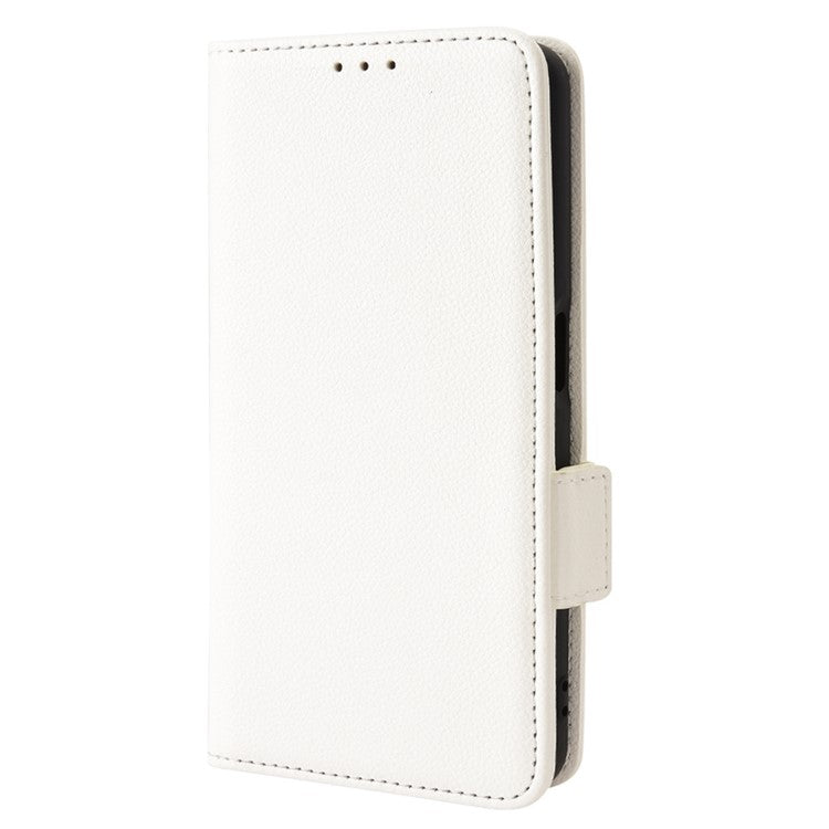 PU Leather Phone Case for Oppo A77 4G / A57 4G / A57e 4G / A57s 4G / A57 (CPH2387) (Taiwan Version), Litchi Texture Stand Wallet Phone Cover - White