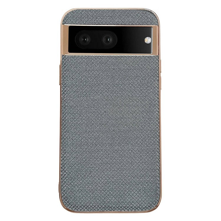 Electroplating Phone Case for Google Pixel 7 5G Rhinestone Decorated Shockproof Case TPU+PU Leather Phone Cover - Black
