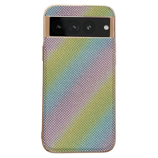 For Google Pixel 7 Pro 5G Phone Case Rhinestone Decorated Electroplating Anti-Drop Phone Shell TPU+PU Leather Cover - Multi-color