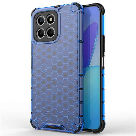 Anti-Drop Phone Case for Honor X8 5G Shockproof Slim Case Honeycomb Textured TPU + PC Phone Cover - Blue