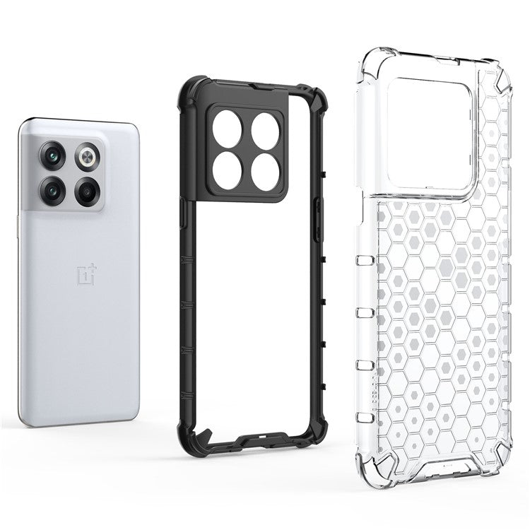 For OnePlus 10T 5G / Ace Pro 5G Phone Case Honeycomb Textured Shockproof Case TPU + PC Phone Cover - Grey