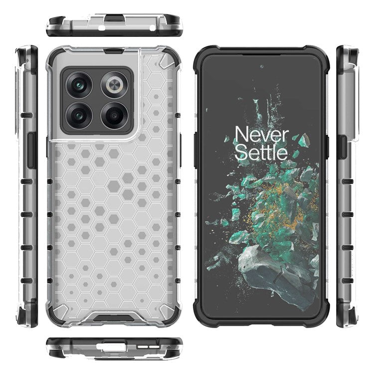 For OnePlus 10T 5G / Ace Pro 5G Phone Case Honeycomb Textured Shockproof Case TPU + PC Phone Cover - Grey